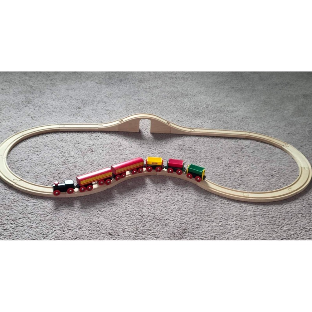 Brio Wooden Railway Trains of the World Red Road Engine Train Set Tracks - Picture 2 of 16